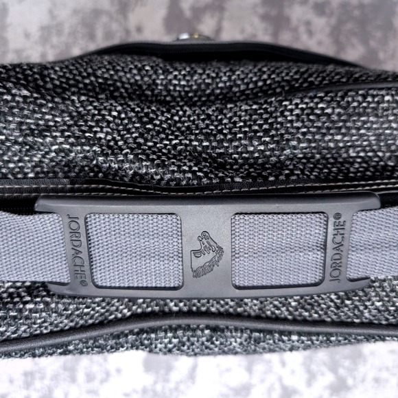 Vintage Jordache Messenger Bag Grey Black Woven Travel Laptop Bag Adjustable - Picture 14 of 16